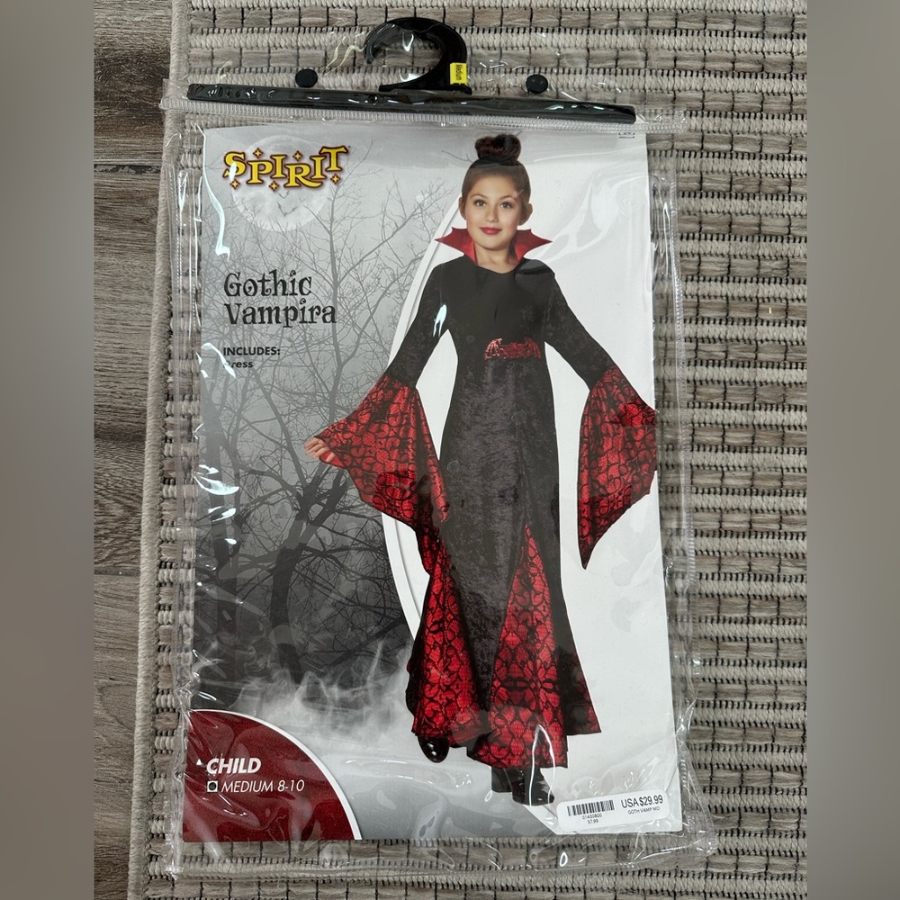 Spirit Gothic Vampira Kids Costume - Black and Red